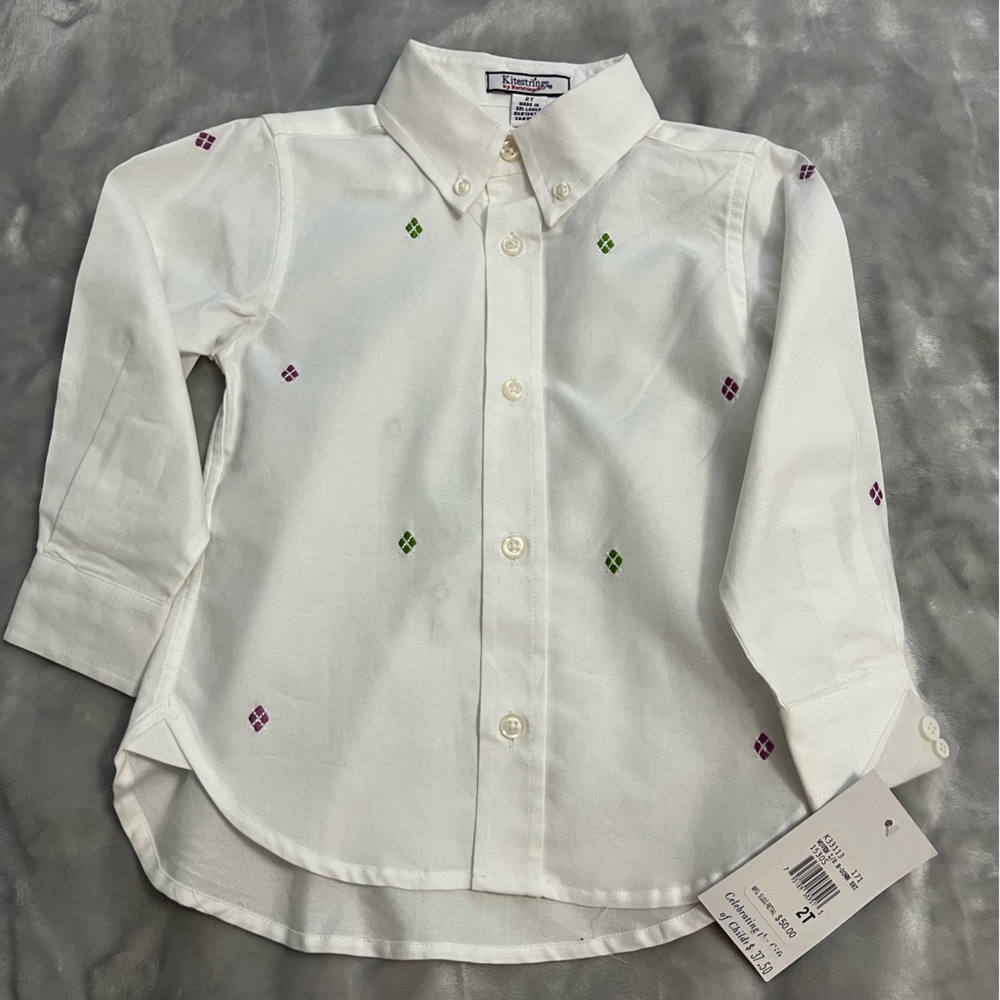 Kite strings embroidered long sleeve boys shirt